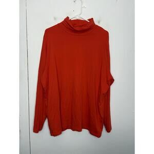 Lands End Top Womens 2X Turtleneck Long Sleeve Shaped Fit Lightweight Basic